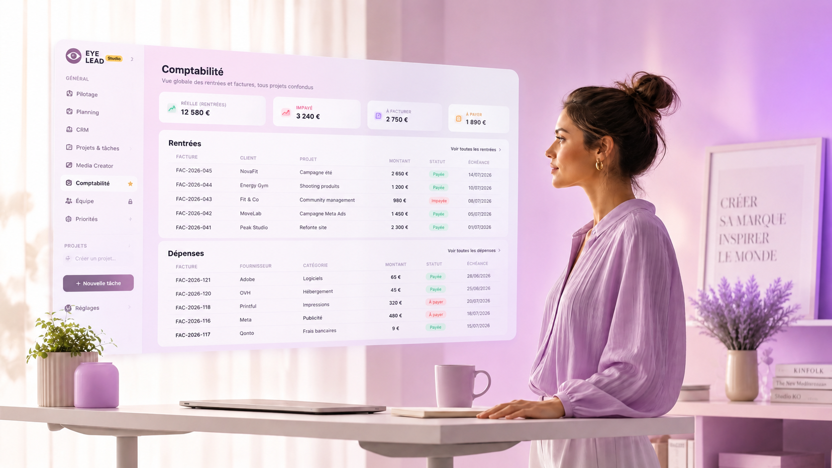 Vue Comptabilité EYE LEAD